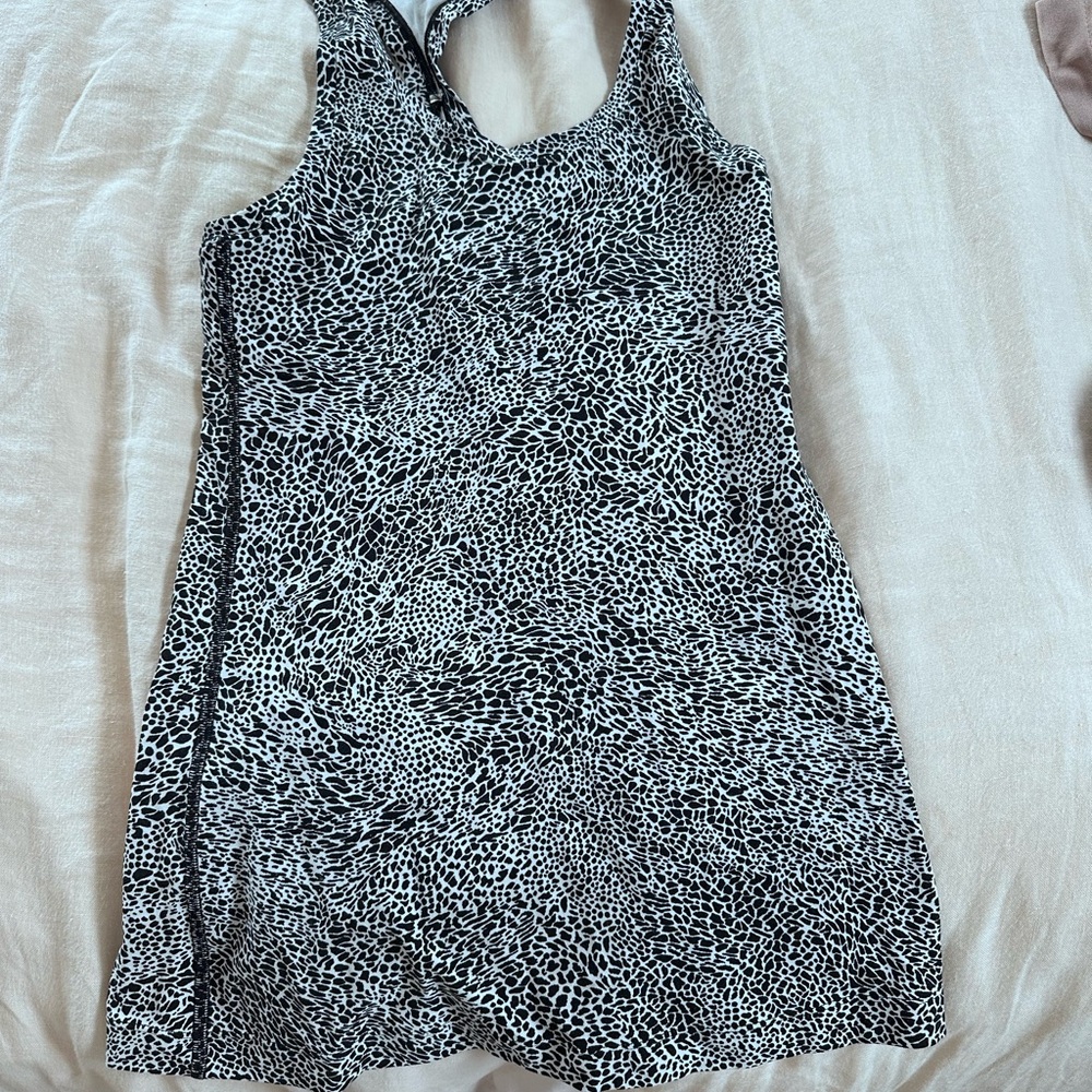 lululemon athletica Black and White Printed Racerback Tank